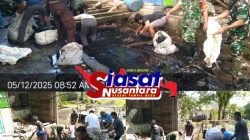 Aparat TNI, Pemerintah Kecamatan dan Warga Nagha I Bersatu Bersihkan Drainase Pasar Ikan Matelagheng Tamako