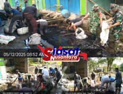 Aparat TNI, Pemerintah Kecamatan dan Warga Nagha I Bersatu Bersihkan Drainase Pasar Ikan Matelagheng Tamako