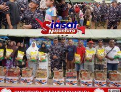 Wakasal Tinjau Langsung Posko Distribusi Bantuan dan Satgas Gulbencal TNI AL di Seruway Aceh Tamiang