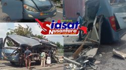 Laka Lantas Terjadi antara Bus TNI AL dan Truk Tronton Pengangkut Semen, Diduga Truk Gagal Menanjak di Area Tol Belmera