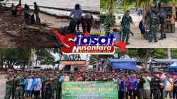 Kodim 0414/Belitung Laksanakan Karya Bakti dalam Rangka Antisipasi Bencana Alam di Pantai Tanjung Pendam