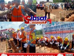 Bupati Belitung Bersama Pihak Terkait Laksanakan Peletakan Batu Pertama Pembangunan Kampung Nelayan Merah Putih di Desa Sungai Padang