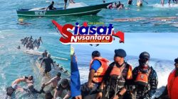 TNI AL bersama Tim Gabungan Laksanakan Pencarian Korban KM Indriani yang Tenggelam di Perairan Desa Bibinoi, Halmahera Selatan