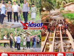 Kapolres Kampar Tinjau Pembangunan Jembatan Lubuk Agung, Pastikan Berjalan Lancar