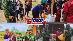 Yonif 300/Brajawijaya Tebarkan Kasih Sayang di Kampung Banggabeak Papua
