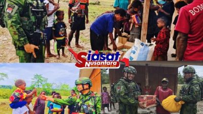 Yonif 300/Brajawijaya Tebarkan Kasih Sayang di Kampung Banggabeak Papua