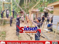 Wujudkan Mimpi Anak Sekolah, Polda Riau Kebut Jembatan Gantung di Kuansing