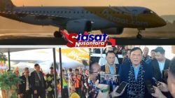 Maskapai Scoot Airlines Lakukan Penerbangan Perdana untuk Rute Internaional Singapura–Belitung di Bandara H.AS Hanandjoeddin