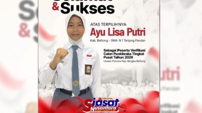 Perwakilan dari Bangka Belitung, Ayu Lisa Putri Siswi SMAN 1 Tanjungpandan Lolos Verifikasi Calon Paskibraka Tingkat Pusat Tahun 2026
