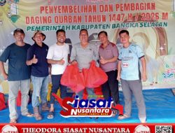 Momentum Idul Adha 1447 H, Pemkab Basel Salurkan Daging Qurban kepada DPC PJS Bangka Selatan