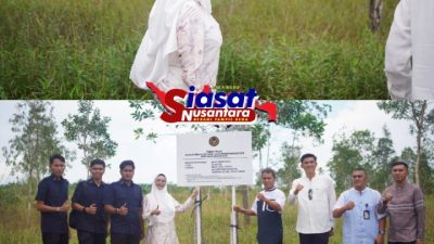 Lapas Tanjungpandan dan Kanwil Ditjenpas Babel Tinaju Lokasi Tanah Hibah dan Pasang Papan Nama Aset Kementerian