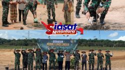 Yonif TP 845/Ksatria Satam Peduli Lingkungan, Prajurit bersama Warga Desa Simpang Tiga Lakukan Penanaman Pohon