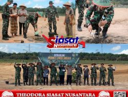 Yonif TP 845/Ksatria Satam Peduli Lingkungan, Prajurit bersama Warga Desa Simpang Tiga Lakukan Penanaman Pohon